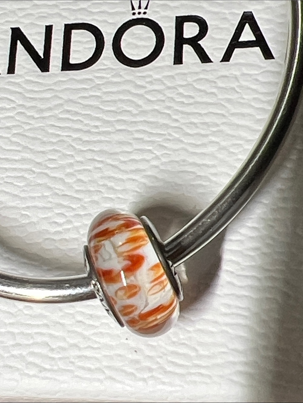 Pandora Orange Python Murano Charm